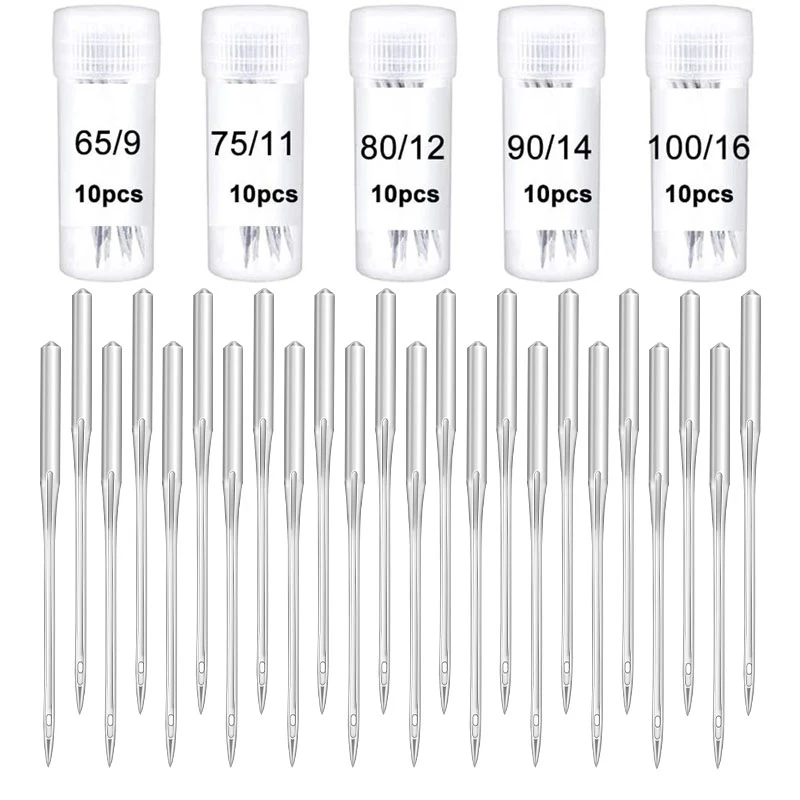 Nonvor 50 шт бытовой серебряные Швейные машины иглы из нержавеющей стали швейные