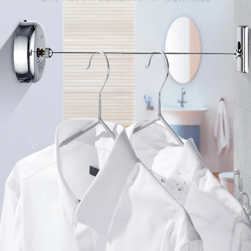 Clothesline No Drilling Required Drying Rope Stainless Steel String Laundry Hanger Organizer Clothes Rack | Дом и сад