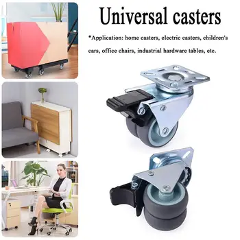 

Furniture Casters Wheels Mute Soft Rubber Swivel Caster Accessories Household Caster Trolley Chair Office Roller Wheels P6G9