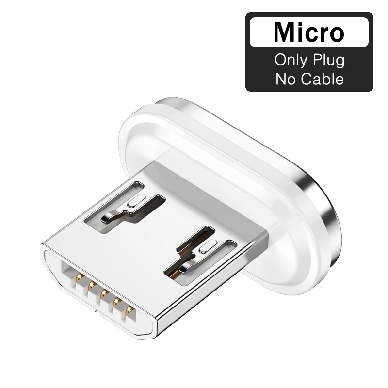 Only Micro Plug YKZ Магнитный кабель Micro type C светодиодный светильник 3 А Быстрая зарядка Магнитный USB C кабель для iphone samsung Xiaomi кабель для передачи данных - Цвет: Only Micro Plug
