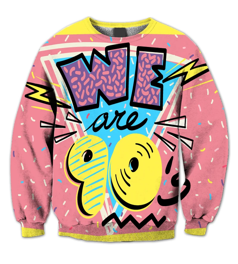

REAL American US SIZE We are the 90s Sublimation Print Plus size Crewneck Sweatshirt with Big sizes 3XL 4xl 5xl 6xl
