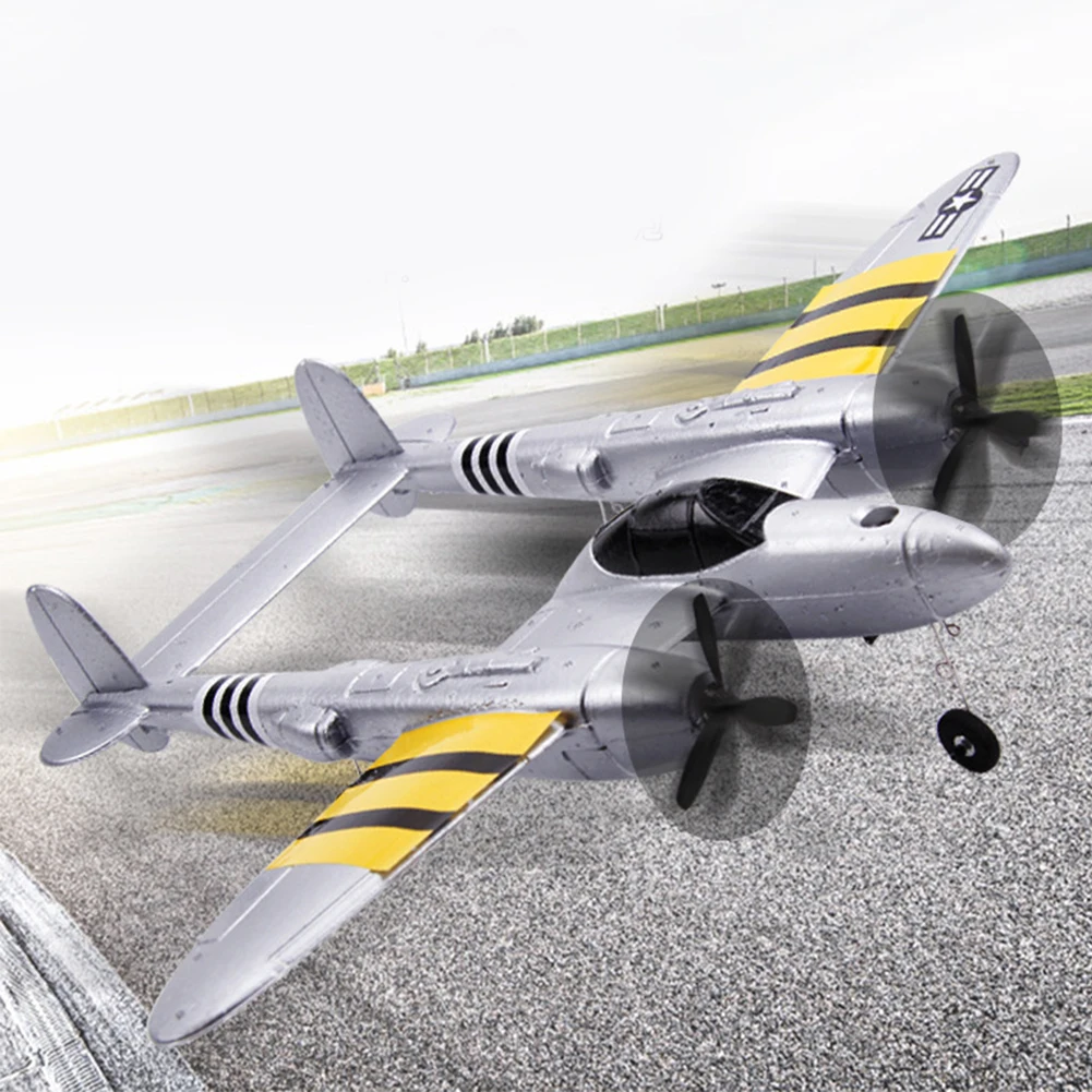 

P38 2.4G Drone Toy RC Glider Indoor Throwing Fixed Wing DIY Remote Control Foam Flying Gift Airplane Model Mini Kids