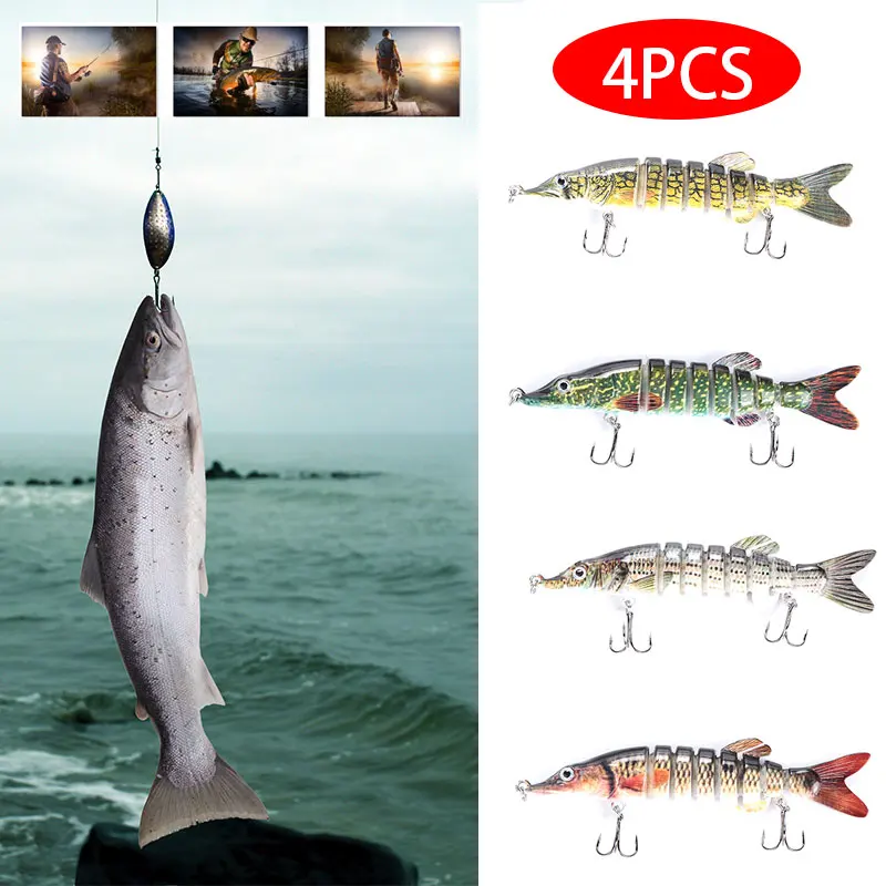 Мульти Праздничная приманка прочная искусственная 8 секций ABS 4 цвета RiversLake рыболовный крючок инструменты эмуляции приманки открытый морской воды