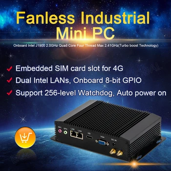 

Industrial Mini PC Celeron J1900 Desktop PC Linux Pfsense 2 LAN 2 RS485 COM VGA HDMI 3G/4G Module SIM Slim PC