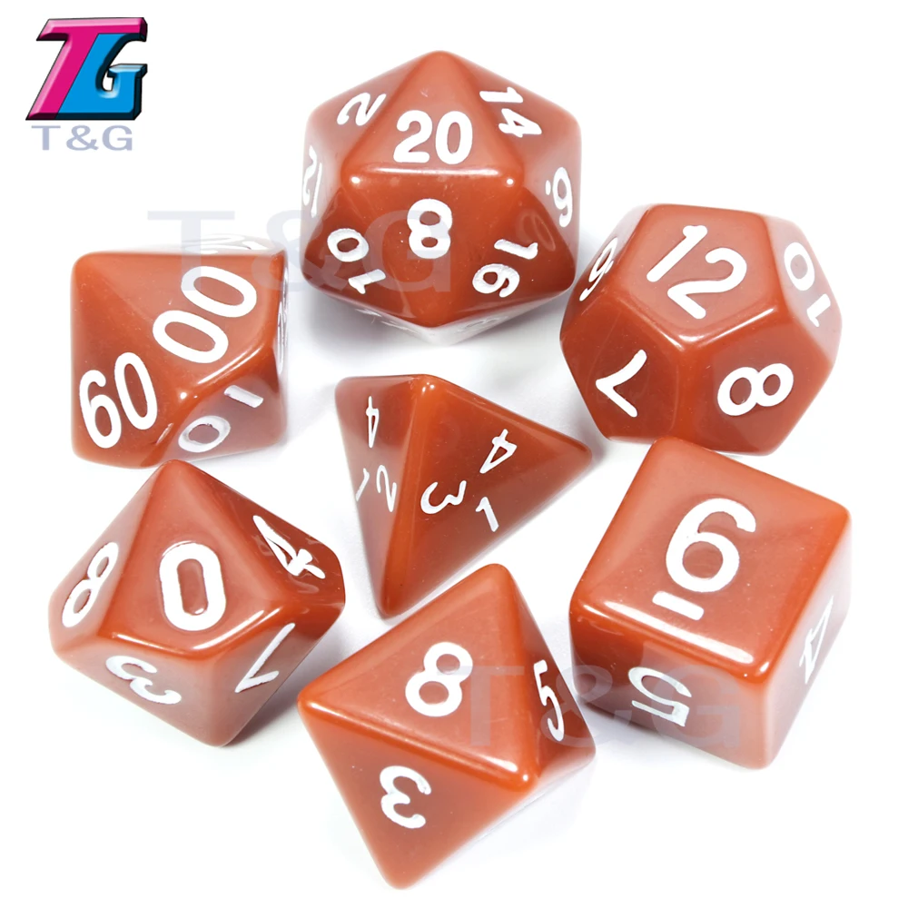 Высокое качество 15 цветов 7 шт./компл. акриловые многогранные TRPG игры для Подземелья и Драконы непрозрачные D4-D20 мульти стороны кости поп для игры