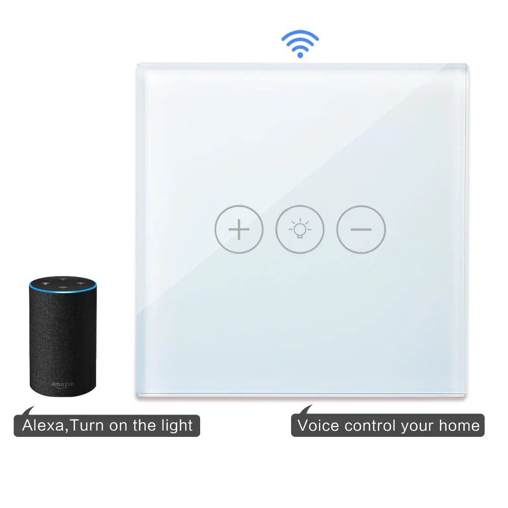 Bingoelec wifi светодиодный диммер, переключатель памяти, стеклянный сенсорный Умный дом, автоматизация, настенный выключатель, светильник с регулируемой яркостью, сенсорный переключатель, ЕС, Великобритания