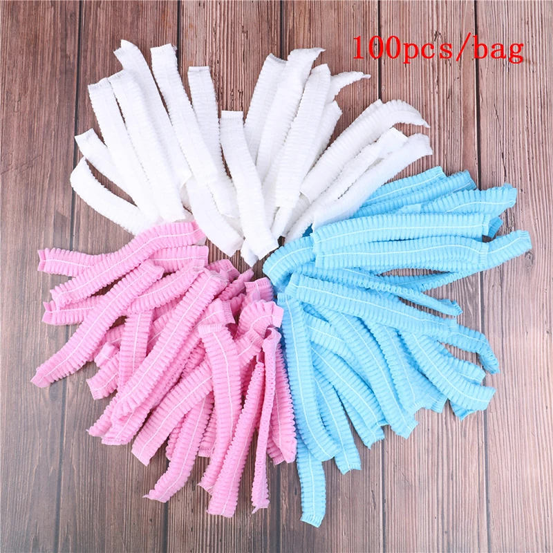 

100pcs New Disposable Microblading Non Woven Fabric Permanent Sterile Hat For Eyebrow Tattooing Hat Makeup Hair Net Caps 32-70cm