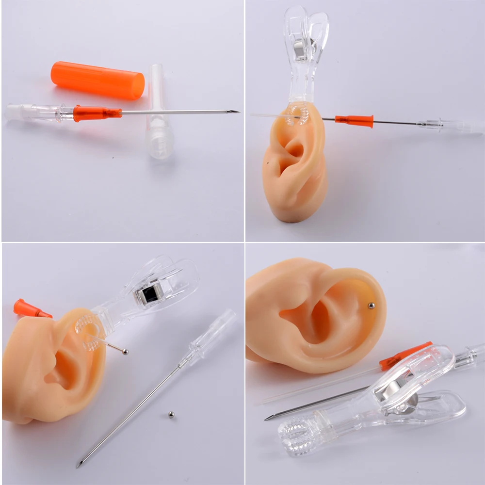 Surgical Steel Sterilised Piercing Needles IV Catheter Needles Ear Lip Belly Body Piercing Professional Tool Supplies Kit