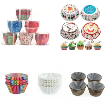 

100pcs/lot Christmas Santa Claus Snowman Cupcake Baking Cups Cupcake Liners Paper Cake Tray Mold Cake Decorating Tools