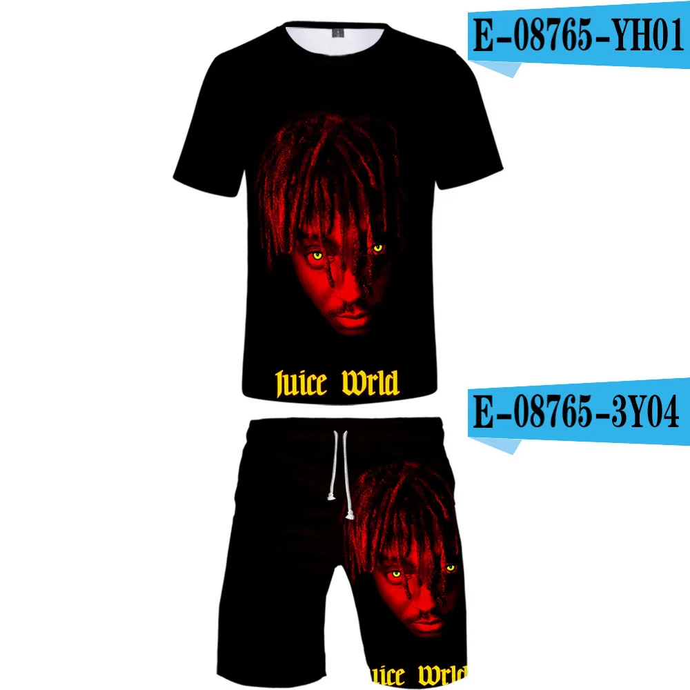 Juice WRLD/футболка унисекс+ шорты; комплект из двух предметов; удобная и повседневная одежда для бега - Цвет: E08765