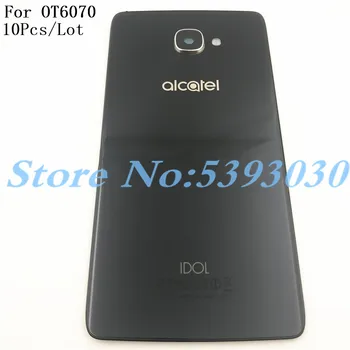 

10Pcs/Lot Top Quality Glass Battery Cover For Alcatel One Touch IDOL OT6070 6070K 6070Y 6070 Rear Housing Back Case+Camera Lens