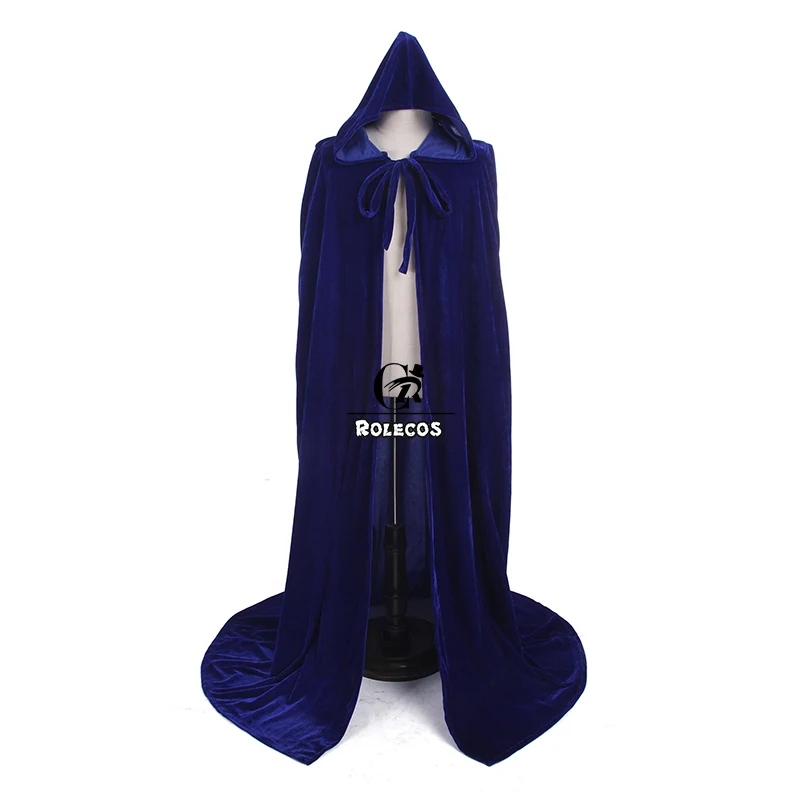 ROLECOS длинный плащ с капюшоном ведьмы косплей костюм 160 см Удобная накидка Модный