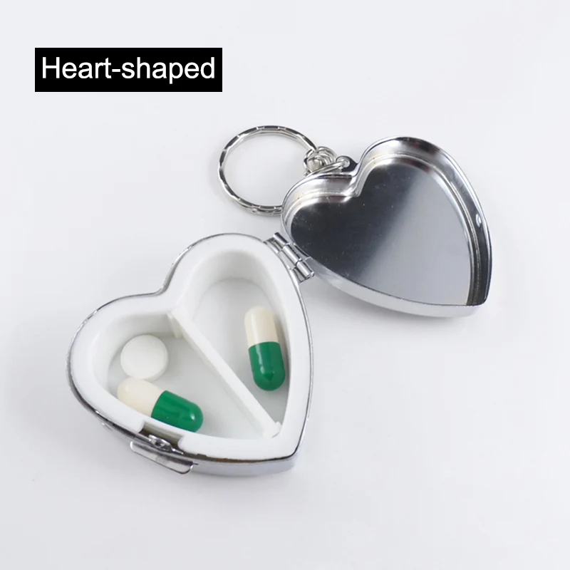 Таблетки медицина коробка для конфет Чехол Контейнер для витаминов металлический карман портативный органайзер DSG99 - Цвет: heart shaped