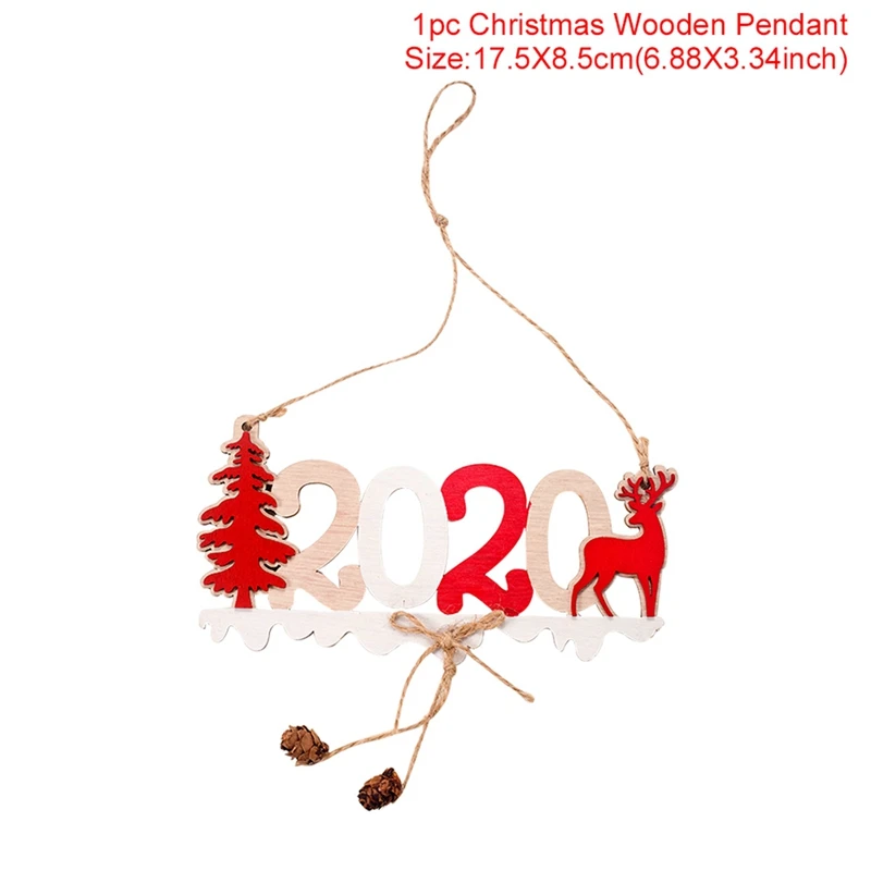 Рождественский светильник в виде Санта-Клауса, снеговика, Рождественское украшение, рождественские украшения для дома, елки, Navidad Noel, рождественский подарок, год - Цвет: Wooden ornaments 8