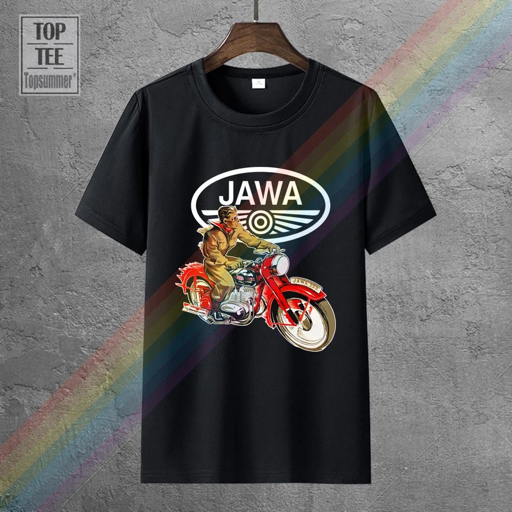 Мужская мотоциклетная Ретро футболка Jawa 2019 новейшая хлопковая брендовая с