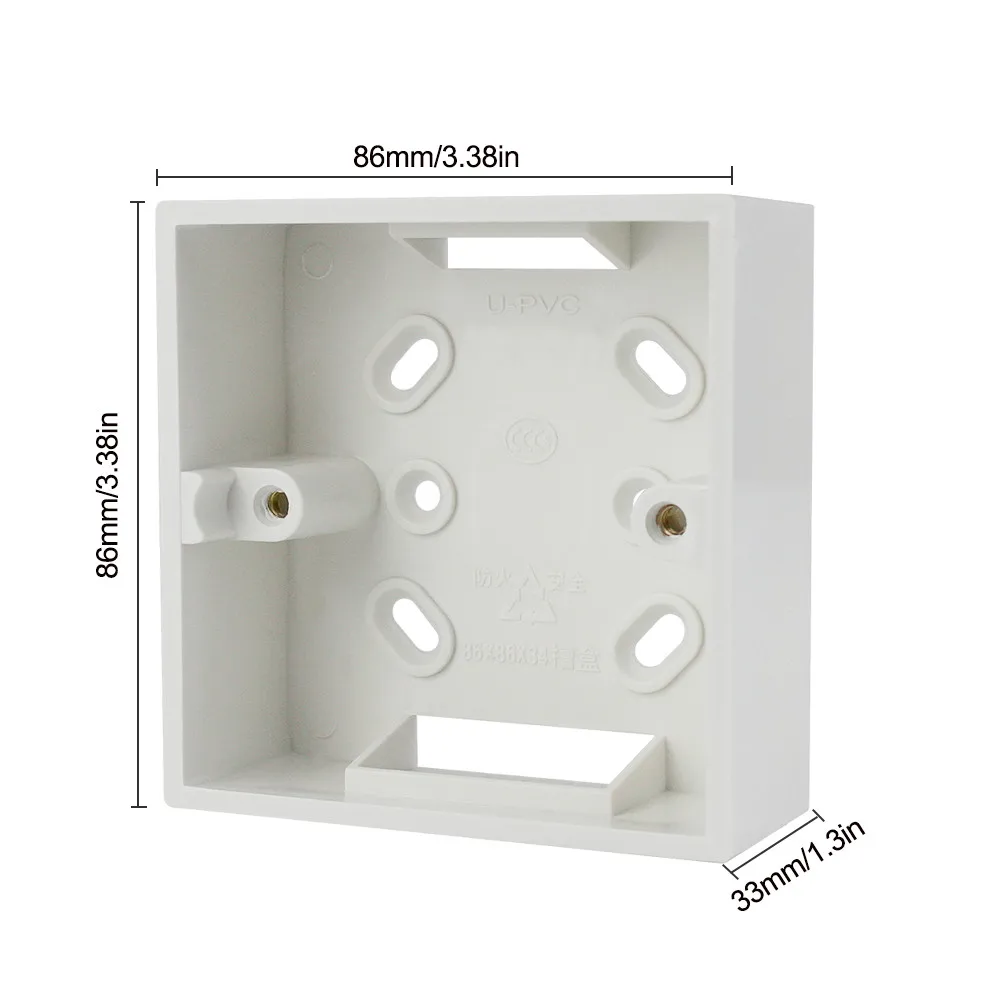 86X86mm White Внешний Atlectric ПВХ воспламенение замедление 86 Тип общего назначения Ming Box подключение открытые коробки переключатель коробок ведьма гнездо коробка - Цвет: 86X86mm White