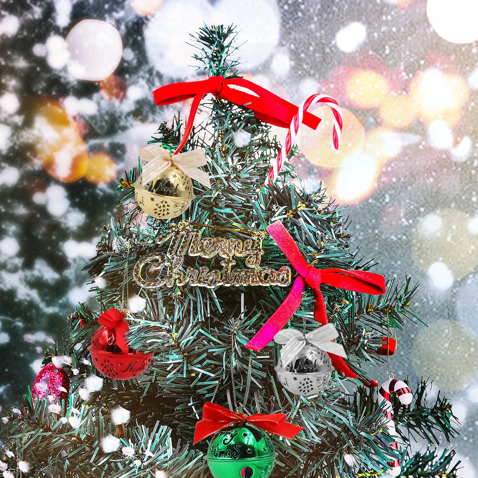 Lot De 3 Cloches De Noël Décoratives En Métal De 4,5 Cm, Pendentif à Suspendre Pour Sapin De Noël, à Suspendre Sur Doordecor (couleur : Blanc, Dimensions : 13 X 10 X 5 Cm