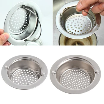 

Kitchen Sink Strainer Waste Plug Drain Stopper Filter Basket Stainless Steel 9cm