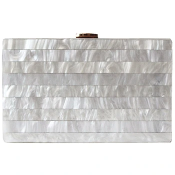 

Fashion Ladies Evening Bag New Unique Marble Striped Shoulder Bag Elegant Acrylic Portable Casual Clutch