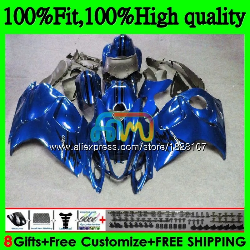 Инъекции для SUZUKI Hayabusa GSXR 1300 GSXR1300 08 13, 14, 15, 16 лет 57BS. 78 GSX-R1300 цвет синий, черный; большие размеры 2008 2013 обтекатель