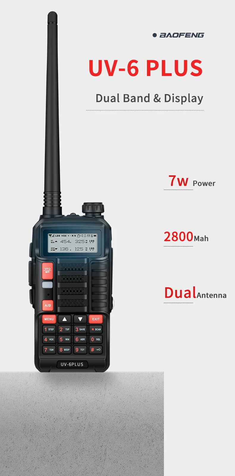 two way radios for sale Baofeng UV-6 PLUS Longer range Walkie Talkie Rechargeable 7W Power Dual Band ham radio transceiver  uv-5r  cb radio For Hunting mini walkie talkie