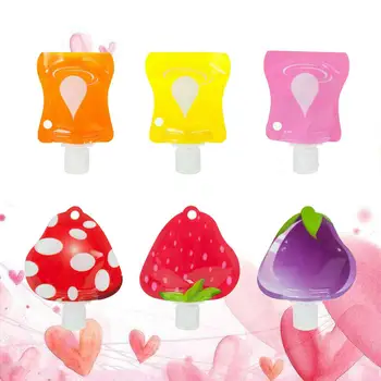 

6 Pcs Travel Bottles Fruit Shape Travel Accessories Storage Bottle for Emulsion bottlings 2019 new style