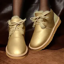 Одежда высшего качества Женские модные зимние ботинки из натурального Меха Теплые ботильоны Водонепроницаемый теплая шерсть женские зимние ботинки