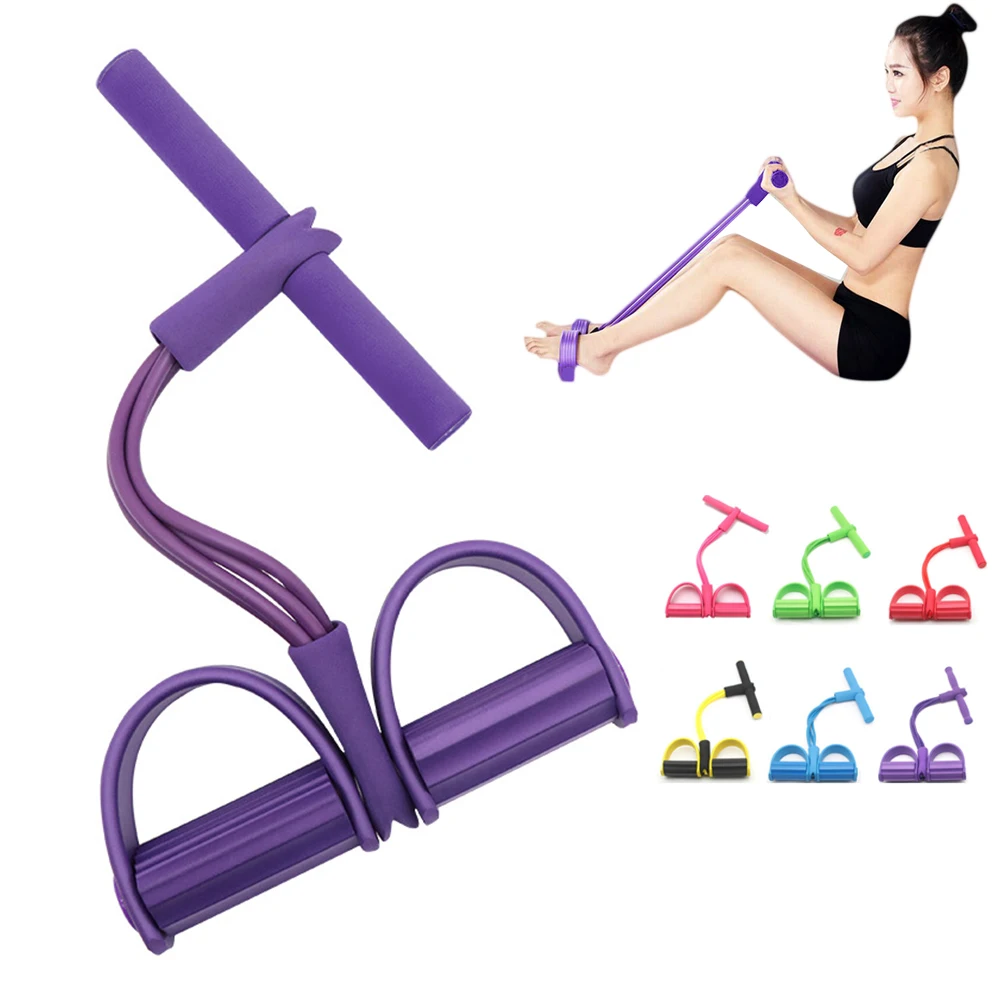 

Fitness 4 Resistance Band Tube Drawstring Expander Elastic Band Gym Rubber Pilates Bands Fitness Equipment Training Exercise