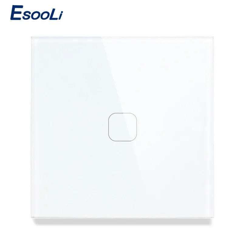 Esooli, стандарт ЕС/Великобритания, 1 банда, 1/2, сенсорный выключатель, серая кристальная стеклянная панель, сенсорный выключатель, светильник, настенный, только сенсорный, функциональный переключатель