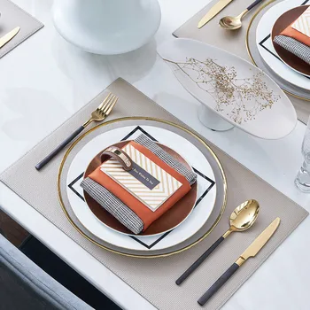 

Tableware Ceramic Dinner Plate Set Dish 8/10 Inch Porcelain Cute Dessert Plate Dinnerware Light Luxury Steak Western Plate