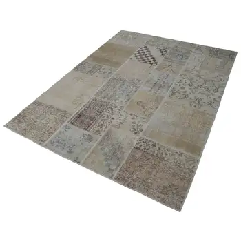 

171x240 Cm Beige Handmade Patchwork Rug-6x8 Ft