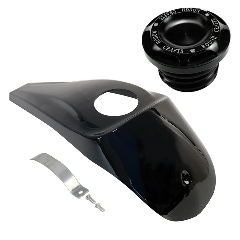 Motorcycle Smooth Dash Fuel Console & Gas Tank Cap Cover Gloss Black