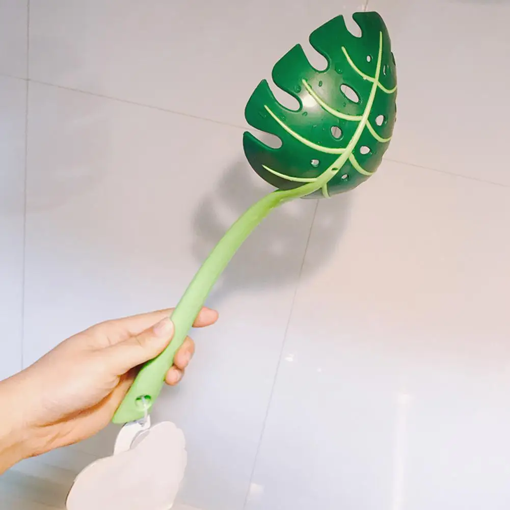 Зеленый лист Monstera в форме капельницы Совок с подвесным отверстием для пасты Пельменей