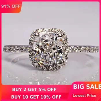 

choucong 3ct Stone 5A Zircon stone 925 Sterling Silver Engagement Wedding Band Ring Sz 5-11 Free shipping Gift
