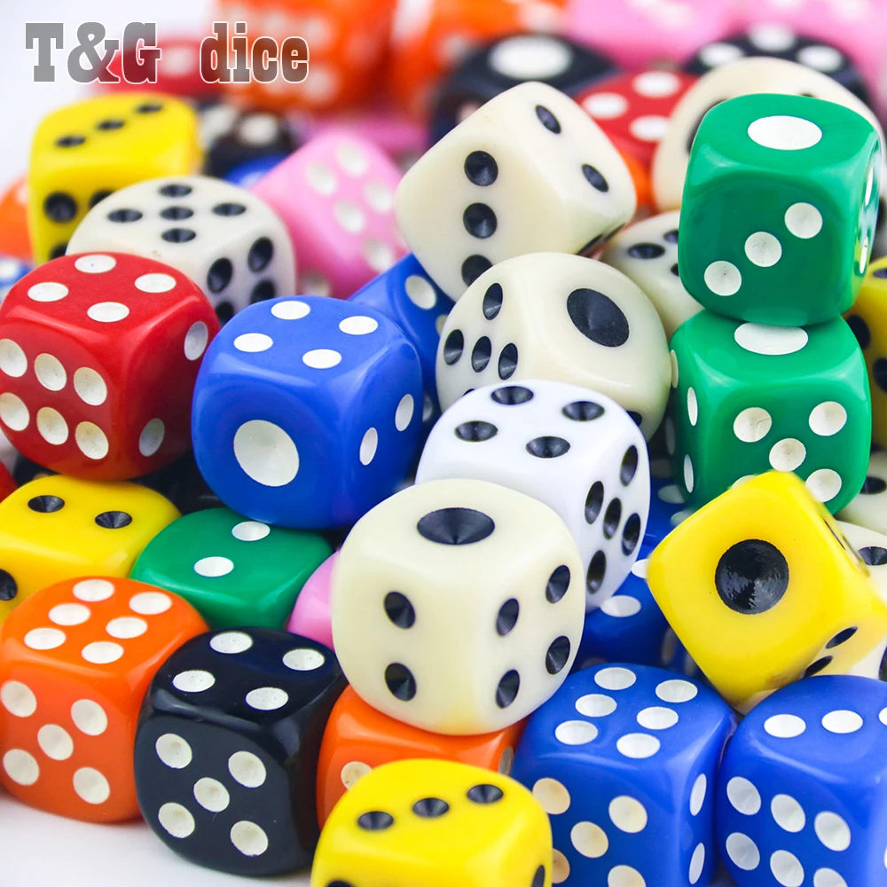 14*14*14mm 6 Colors Casino d6 Dice with standard dots drinking gambling novelty dice for entertainment Board Game | Спорт и