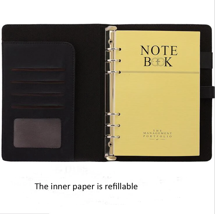 Блокнот из искусственной кожи на пружине внутренняя бумага 80 г/м2 95 листов