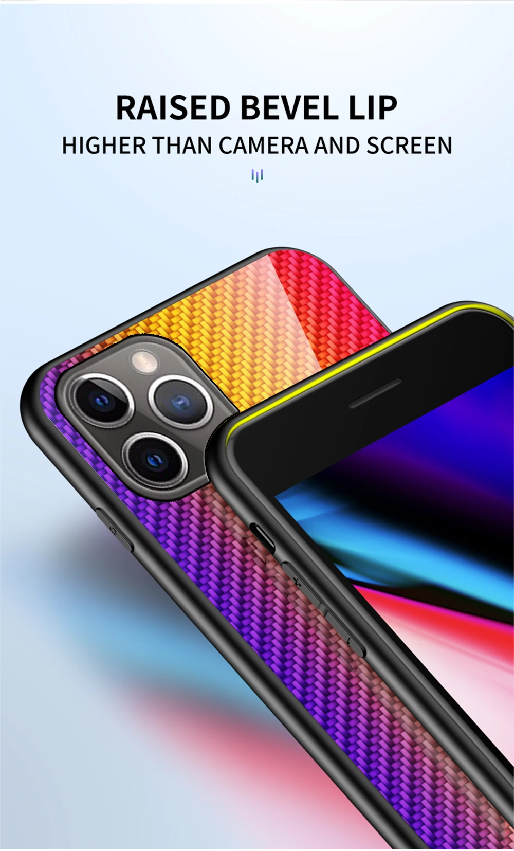 Для Apple iPhone 11Pro Max чехол из углеродного волокна с текстурой стекла гибридный мягкий силиконовый чехол для iPhone 11 Pro Max Модный чехол для телефона