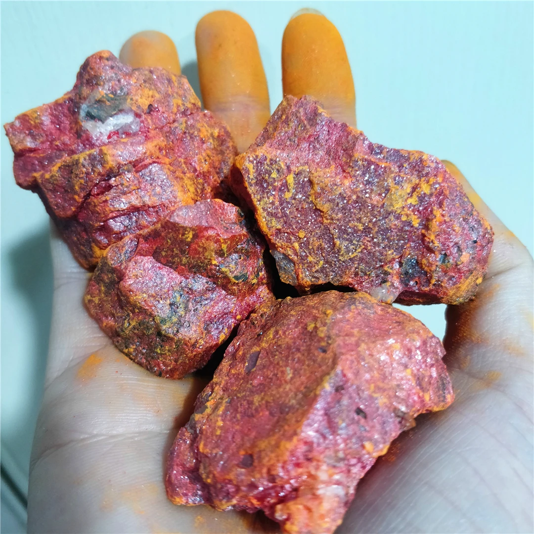 vermelho orpimento arsênico amarelo natural áspero espécime cru rocha realgar único cristal mineral cura pedras valiosas granel para vender