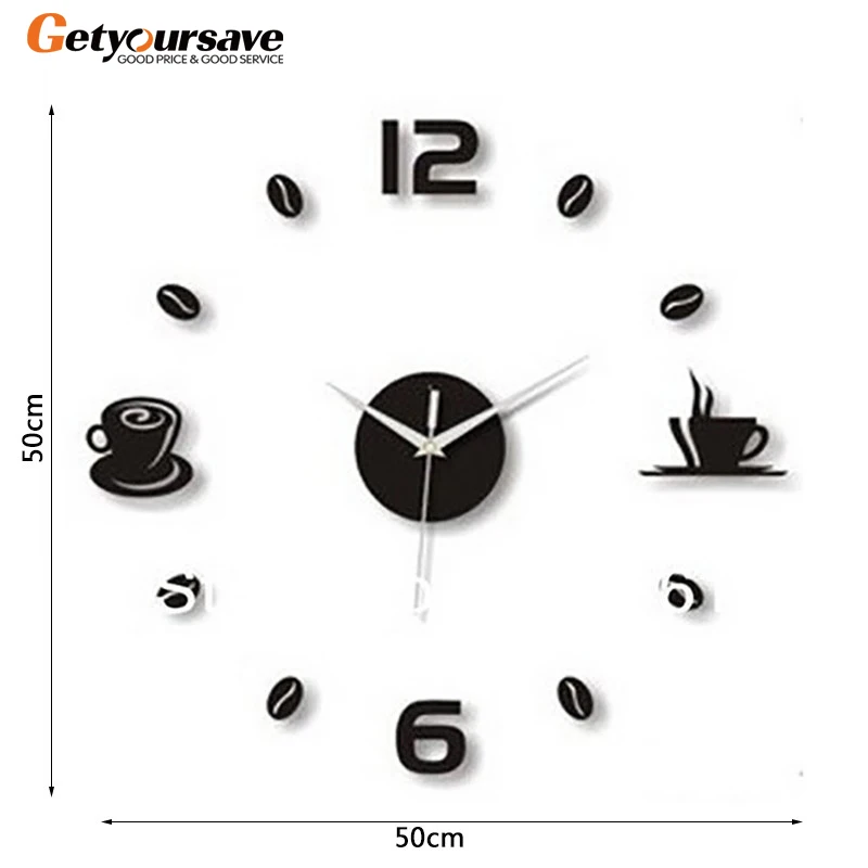 Веселые кофейные настенные часы зеркальный фон настенный стикеры Семейные