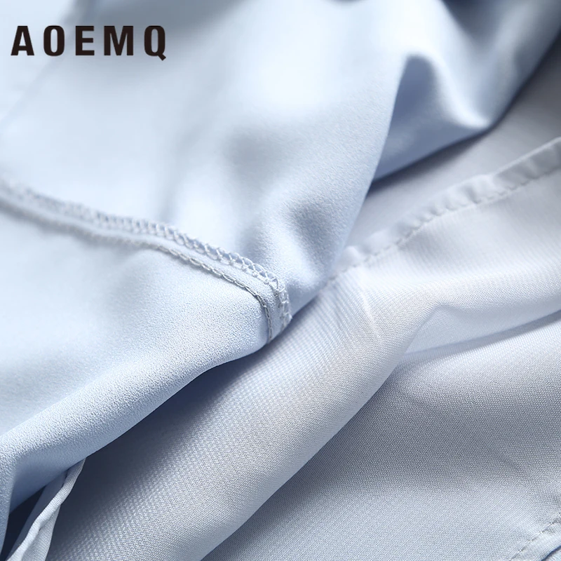 AOEMQ модные рубашки повседневные уличные летние растительные с оборками рукава