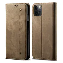 For iPhone 13 Pro Max Denim Leather Magnetic Wallet Flip Cover Card Slots Non-slip Full Protective Cover For iPhone 13 Pro Max