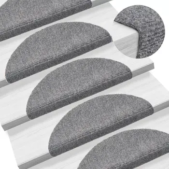 

Vidaxl 15-tlg self adhesive. Stair mats 2-needled 54x16x4cm light gray