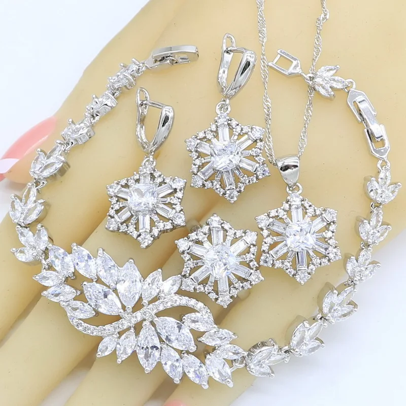 Ювелирные наборы для женщин с браслетом ожерелье серьги кольцо Подарочная