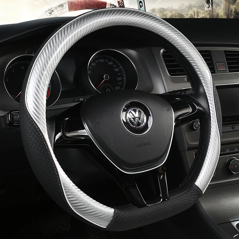 Carbon Fibre+Leather Car Steering Wheel Cover For VW GOLF 7 2015 POLO JATTA Passat Tiguan For Nissan Qashqai J11 X-trail T32 Carbon Fibre+Leather Car Steering Wheel Cover For VW GOLF 7 2015 POLO JATTA Passat Tiguan For Nissan Qashqai J11 X-trail T32