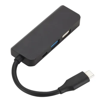 

Tpye-C To Micro Accessories TV USB 3.0 2.0 Portable Game Adapter Cables Black Computer Metal 4 Port HDMI Splitter Hub