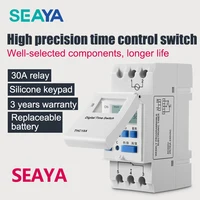 SEAYA-Temporizador Digital programable con carril Din, temporizador electrónico con interruptor, módulo de Control de 220v, controlador de tiempo