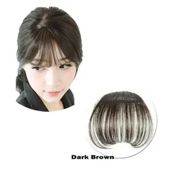 

New Hot Women Clip Bangs Hair Extension Fringe Hairpieces False Synthetic Hair Clips Front Neat Bang SMR88