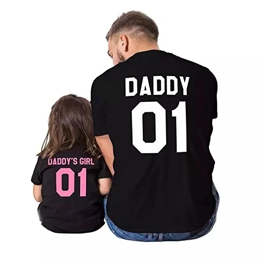Fashion Family Matching Clothes Father Daughter T-Shirts Family Look DADDY and DADDY'S GIRL 01 Daddy and Me Matching Outfits 3