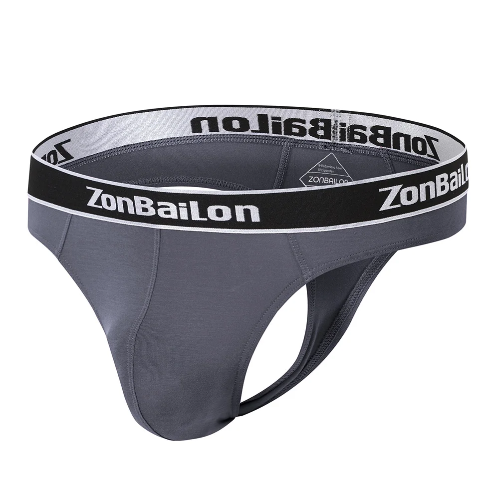 ZONBAILON Men's Thongs Soft Low Rise Stretch Sexy T-Back Pouch Underpant M  at  Men's Clothing store