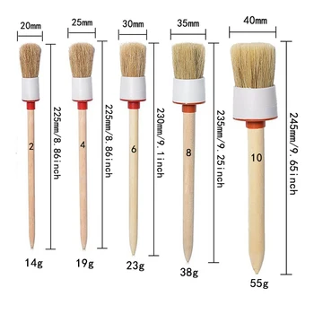 

1Pcs Soft Car SUV Detailing Wheel Wood Handle Brushes 20-45mm For Cleaning Dash Trim Seats Handy Car Cleaning Tool